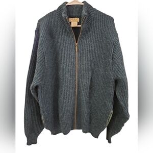 VTG L.L. BEAN FULL ZIP SWEATER. WOOL/ALPACA. MADE IN U.S.A. MEN'S MEDIUM LONG.